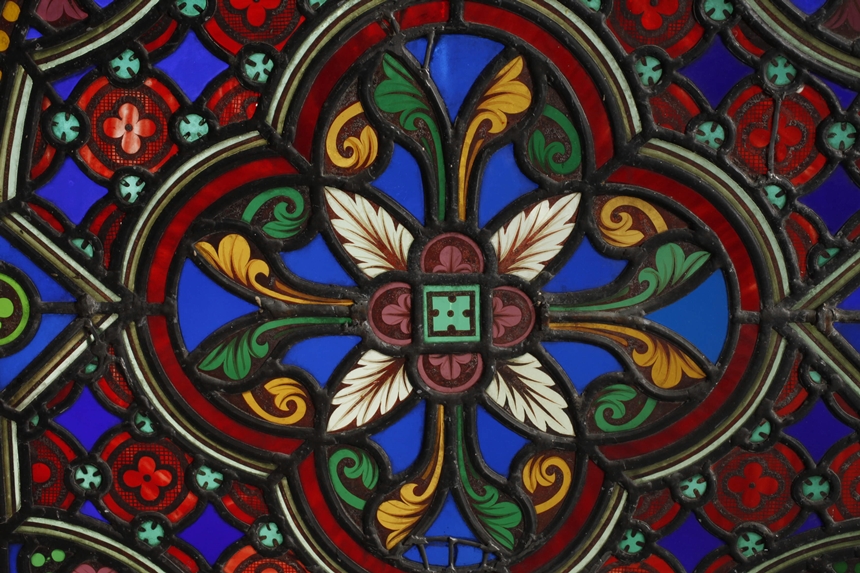 Fine leaded glass window Historism - Image 3 of 4