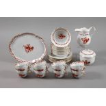 Meissen Rest-Kaffeeservice "Indische Malerei, rot"