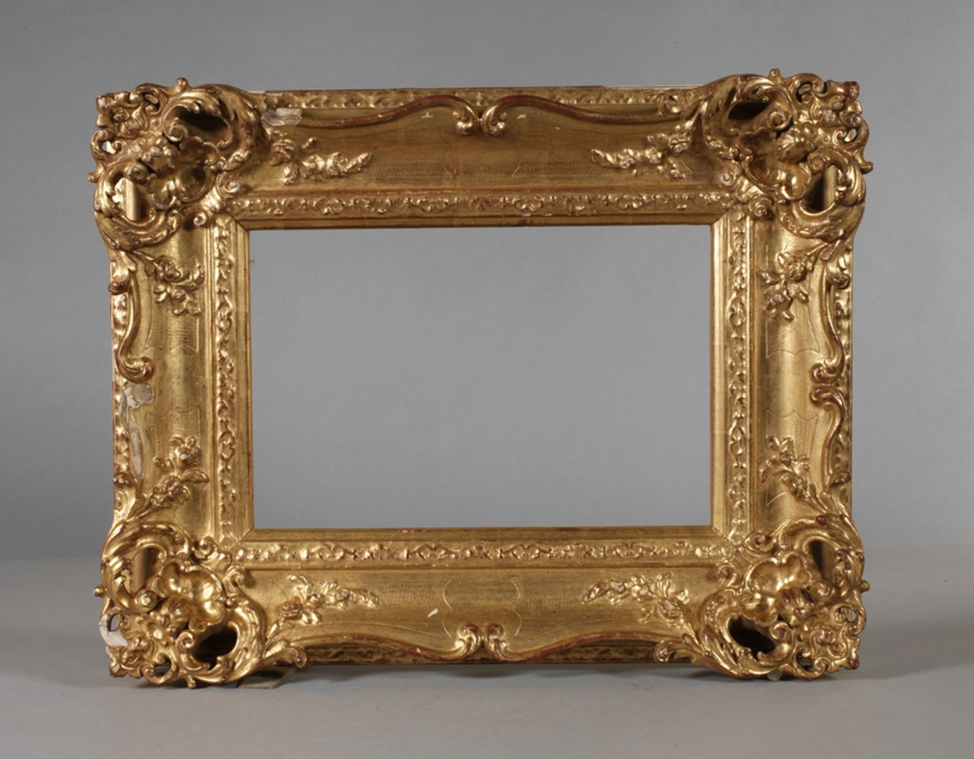 Gold stucco frame in baroque style