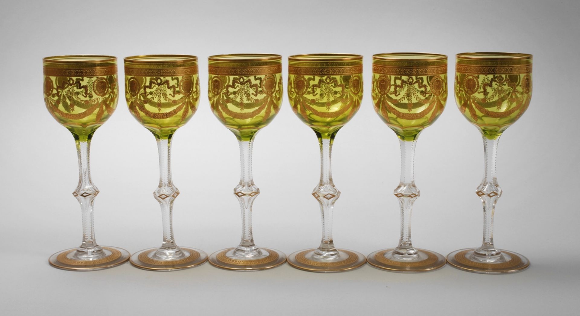 Six wine goblets