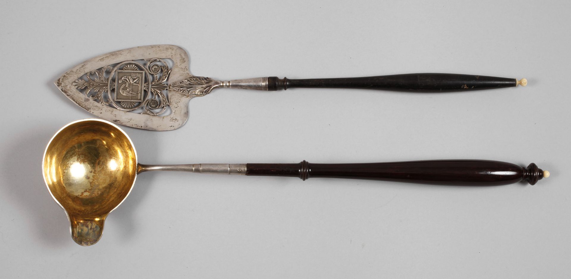 Two Biedermeier silver serving pieces