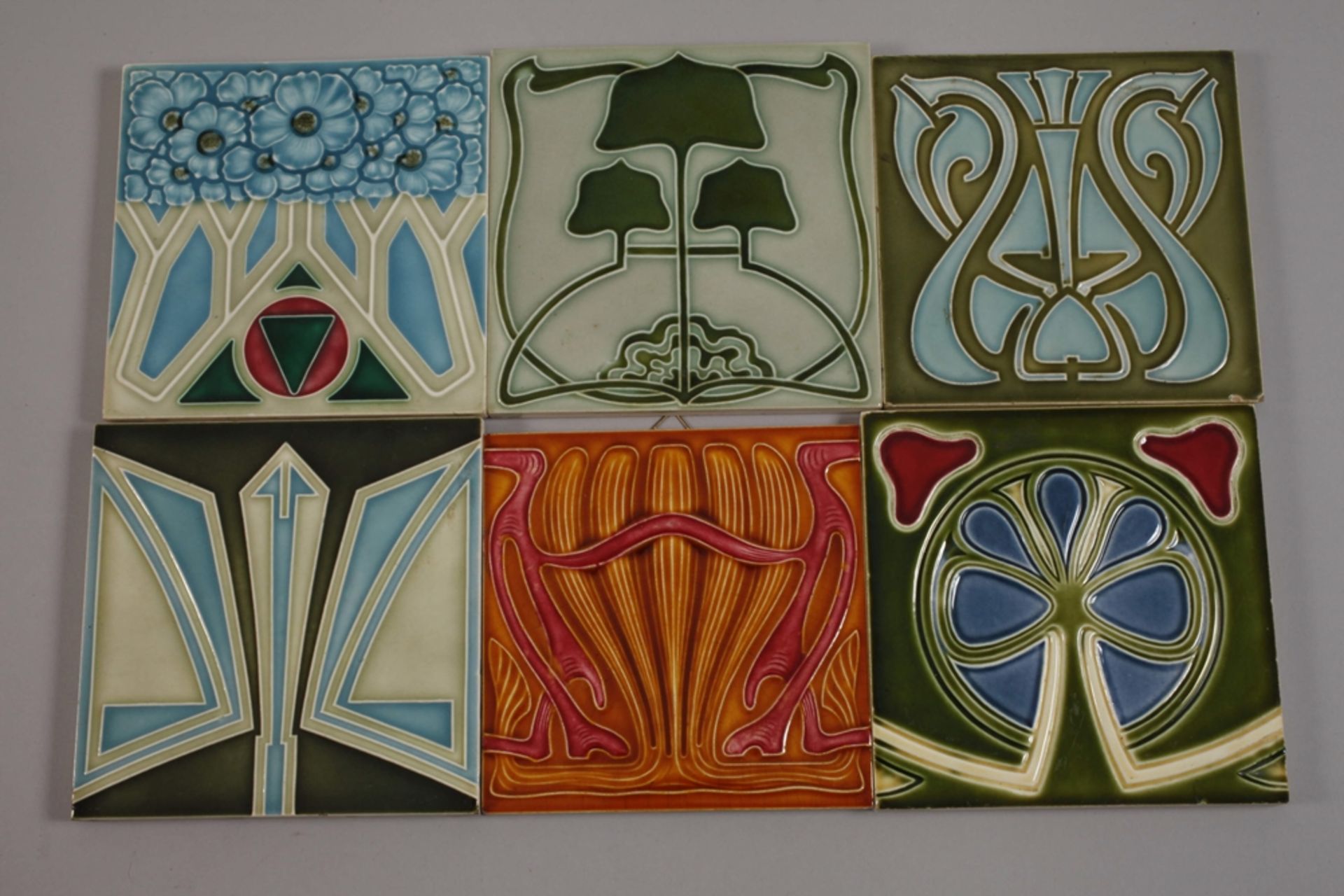 Ten Art Nouveau tiles - Image 3 of 3