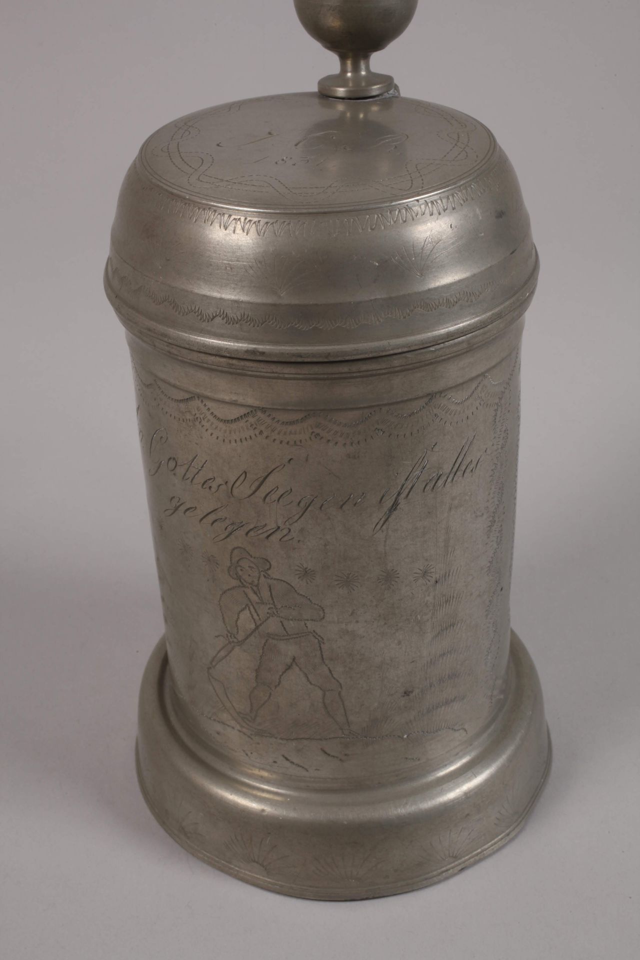 Pewter roller jug Saxony - Image 3 of 6