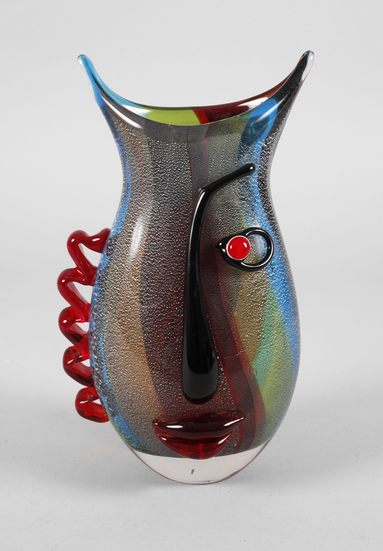 Gilde Glass Art Face Vase