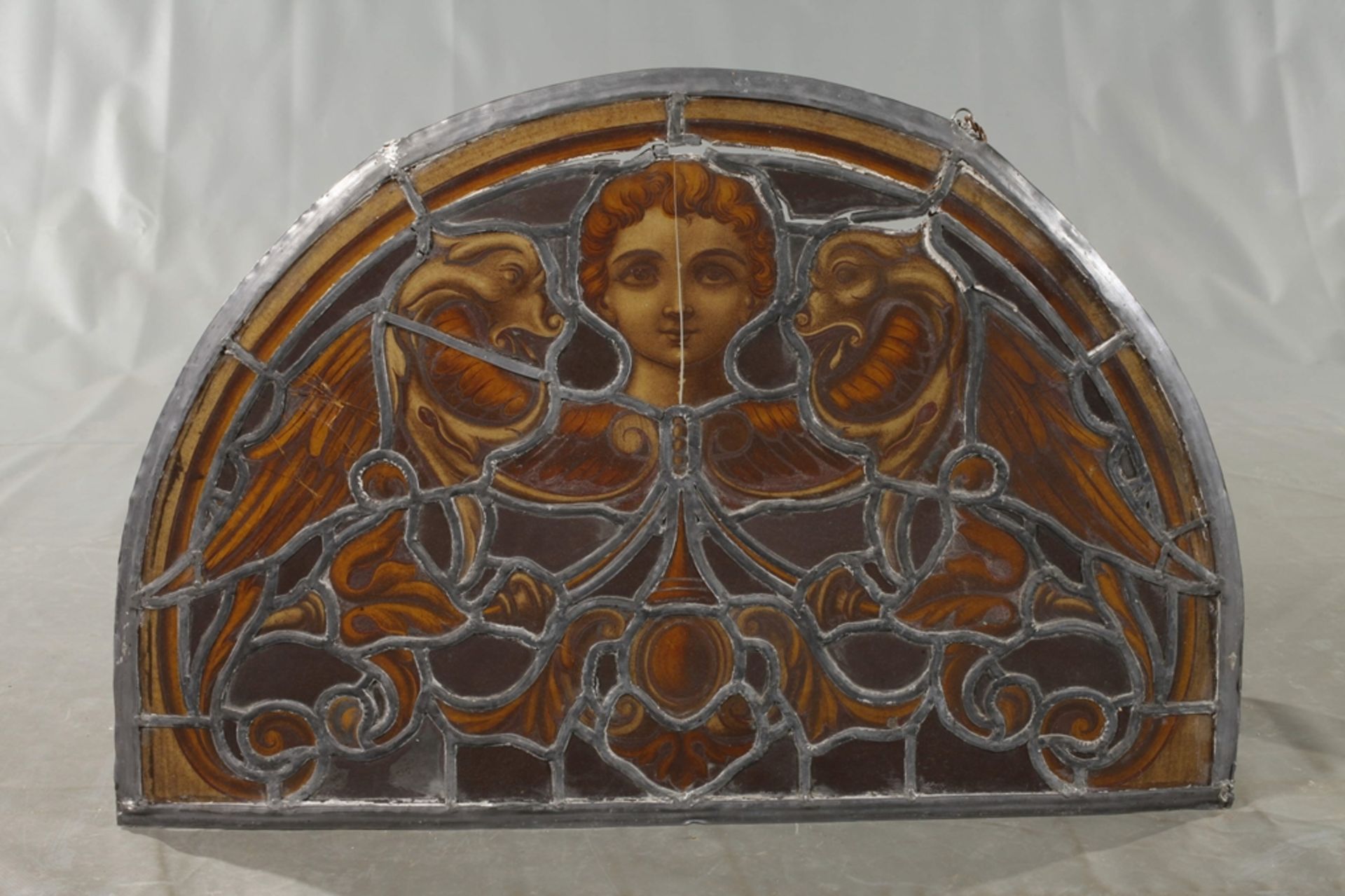 Historicism leaded glass window - Image 3 of 3
