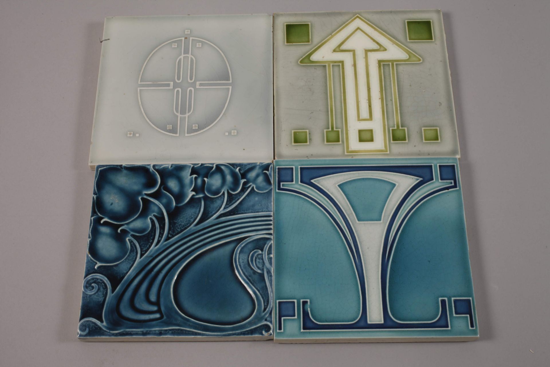 Ten Art Nouveau tiles - Image 2 of 3