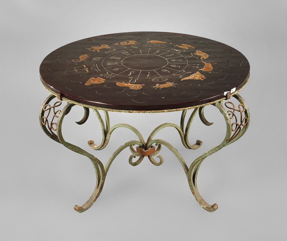 R. Fleury, Table with glass top