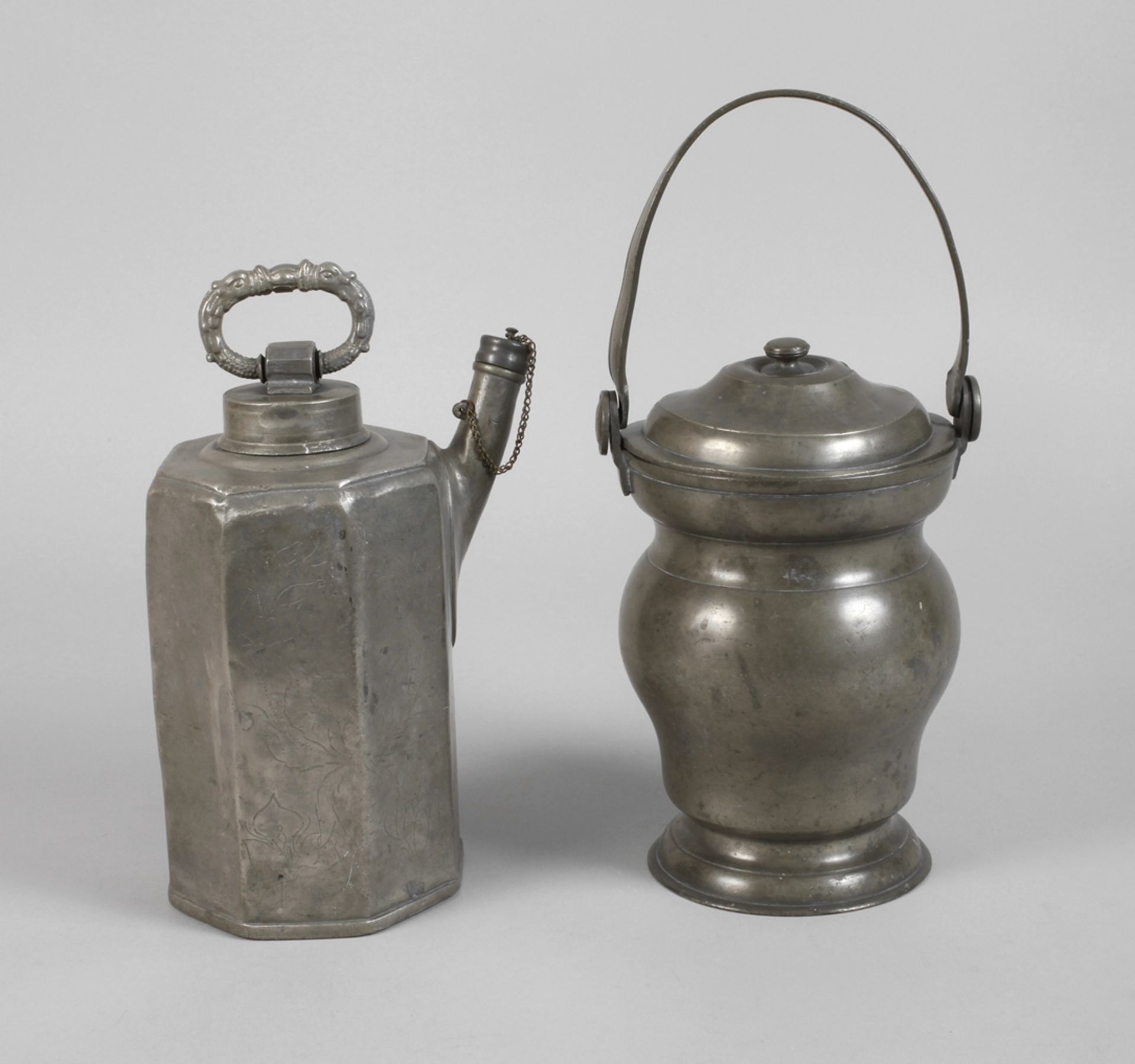 Two pieces of pewter