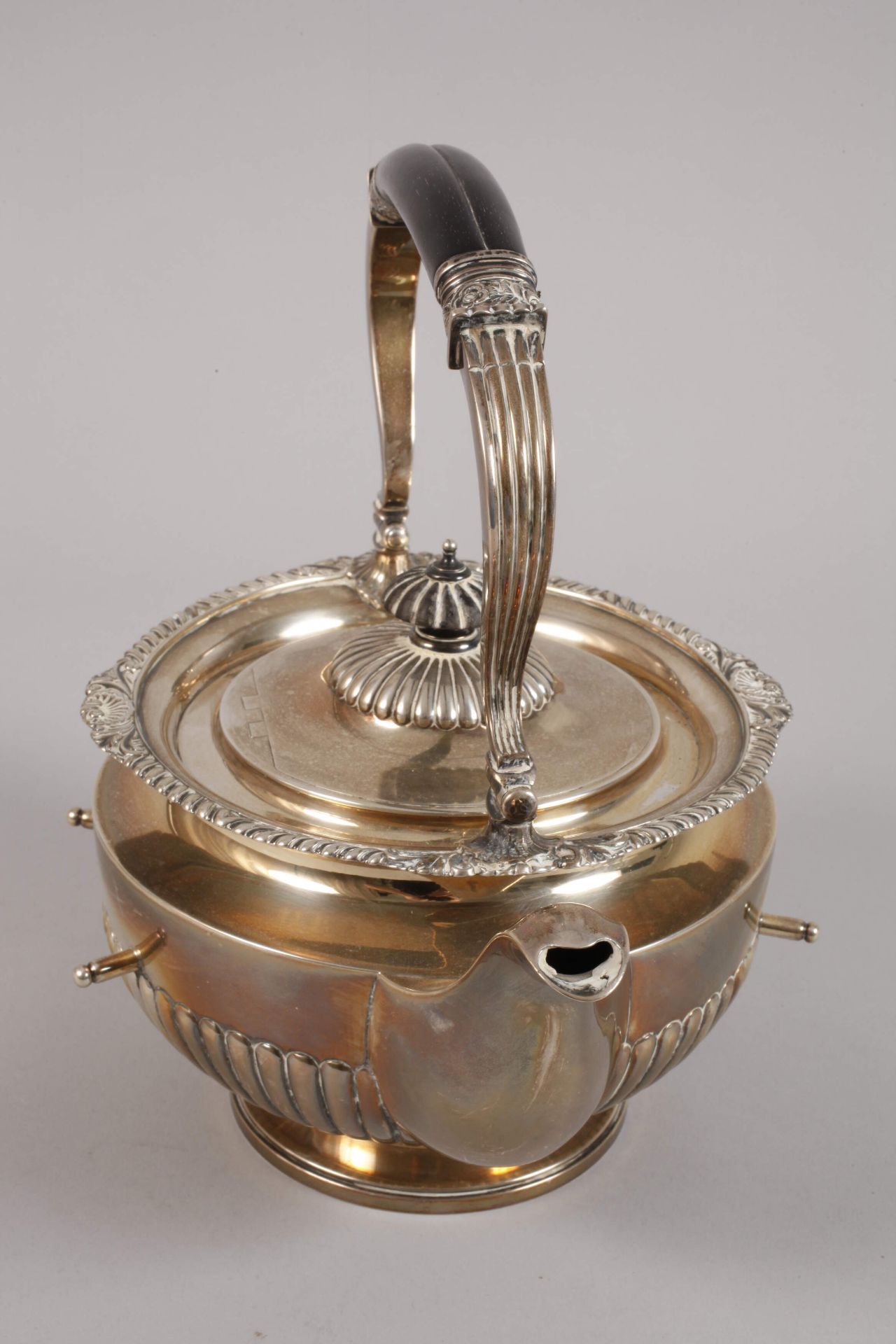 Silver teapot with rechaud - Image 4 of 5