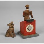 Lineol Massefigur mit Rednerpult und Hund
