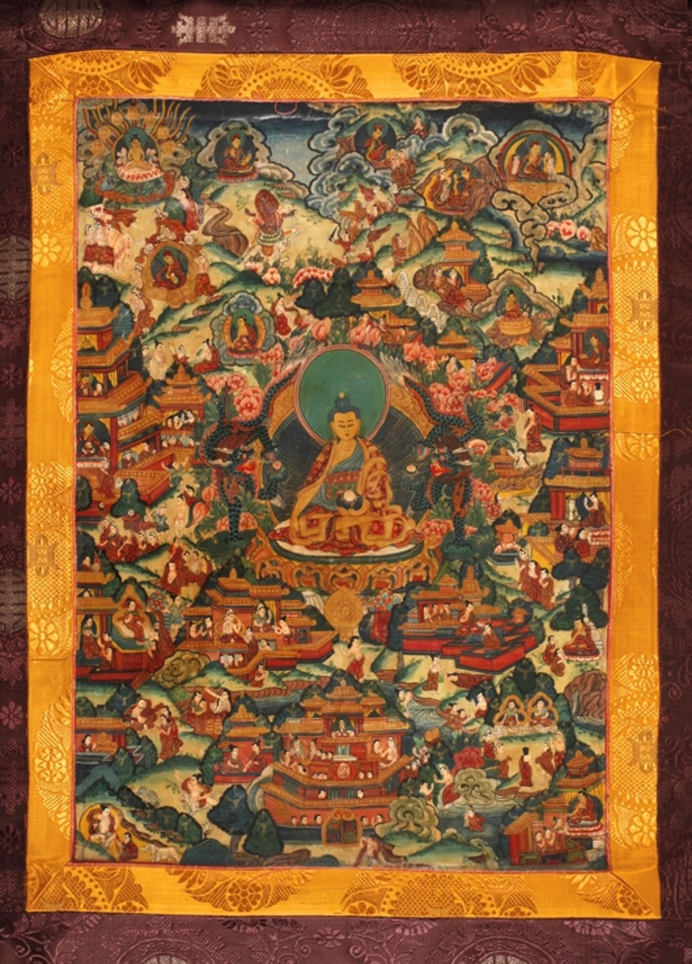 Thangka Leben des Buddha Shakyamuni