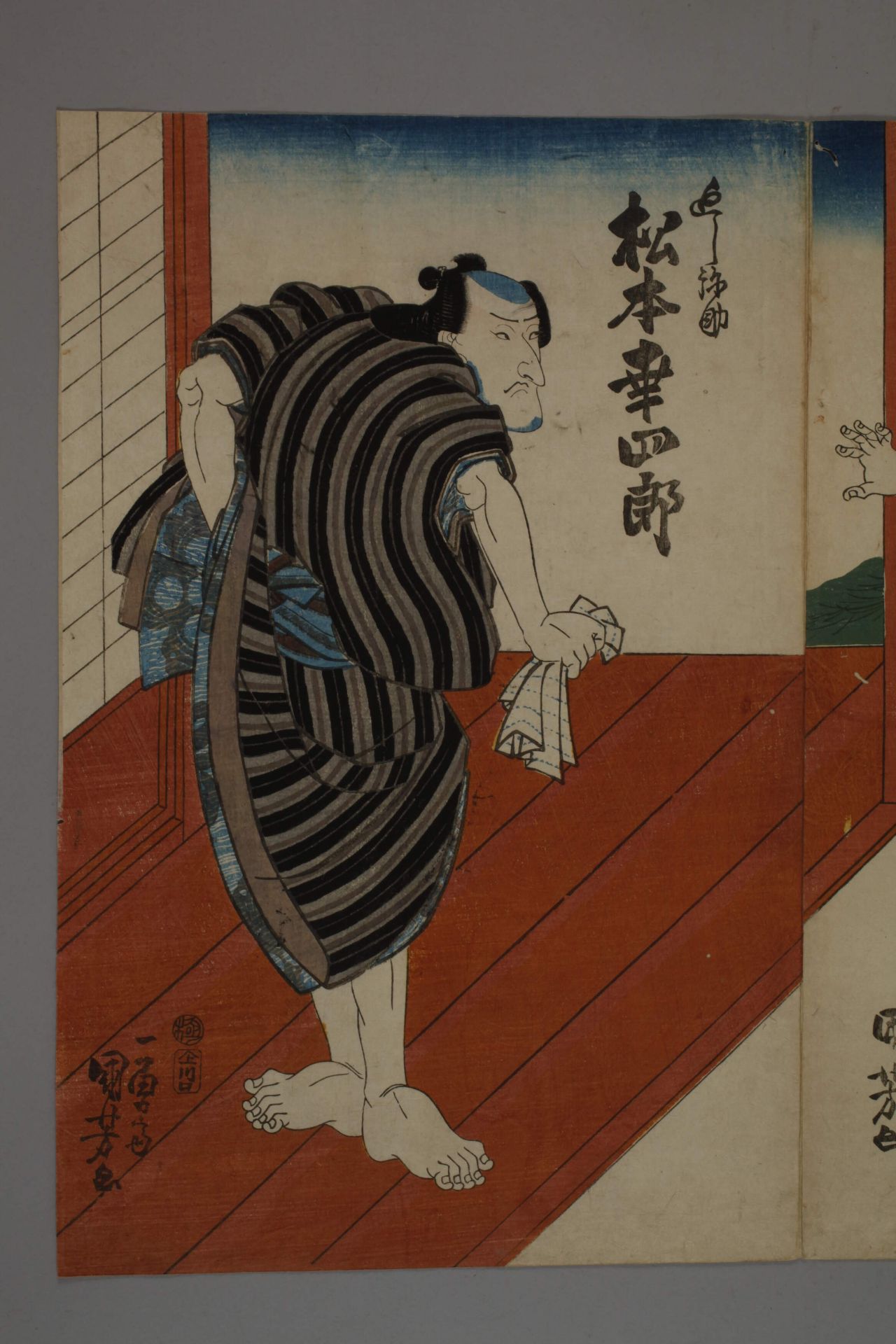 Dreiteiliger Farbholzschnitt Utagawa Kunisada (Toyokuni III.) - Image 2 of 11