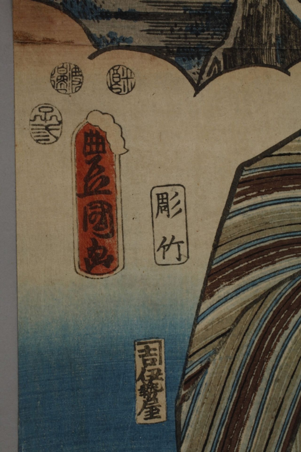 Drei Farbholzschnitte Utagawa Kunisada (Toyokuni III.) - Image 8 of 12