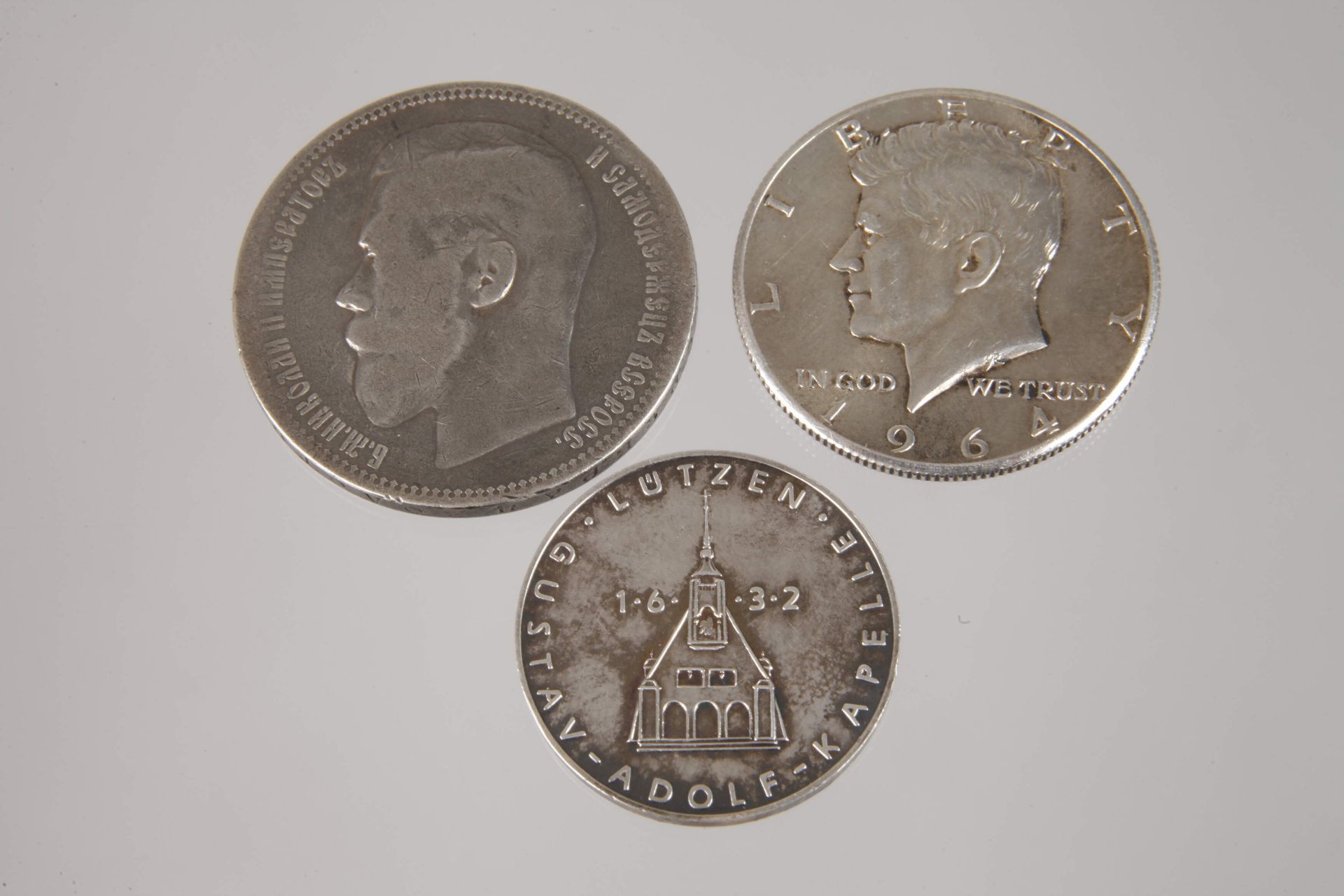 Two silver coins + medal - Image 3 of 3