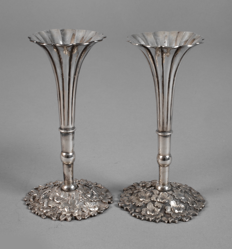 Pair of silver vases