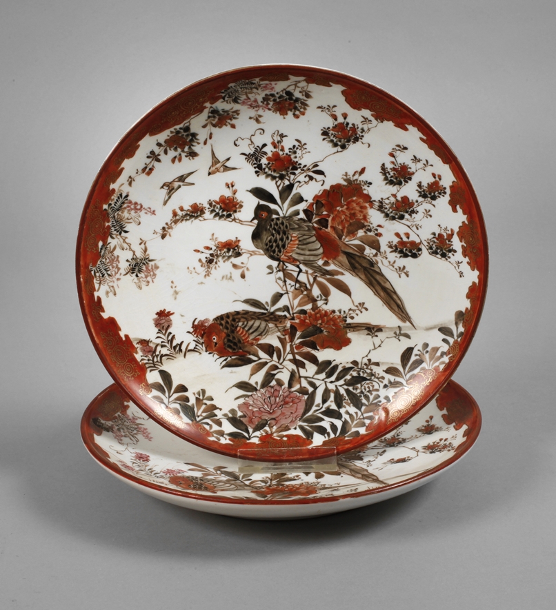 Pair of decorative Satsuma plates