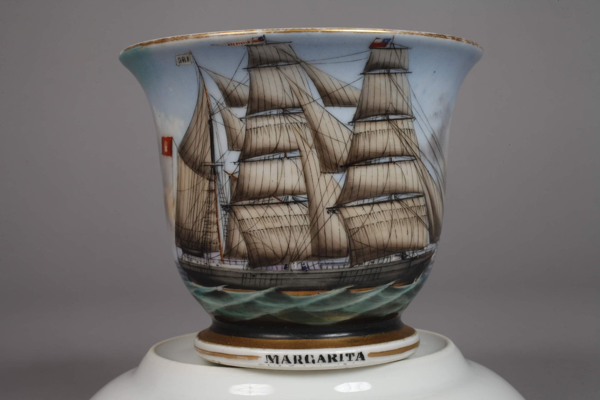 Captain's cup with sailing ship "Margarita" - Image 4 of 5