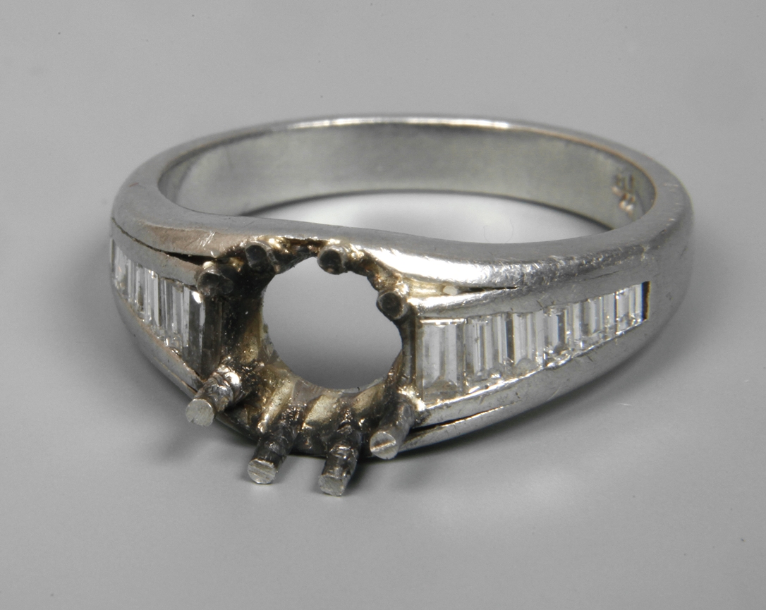 Platinum ring with diamonds