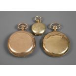 Three gold pocket watches