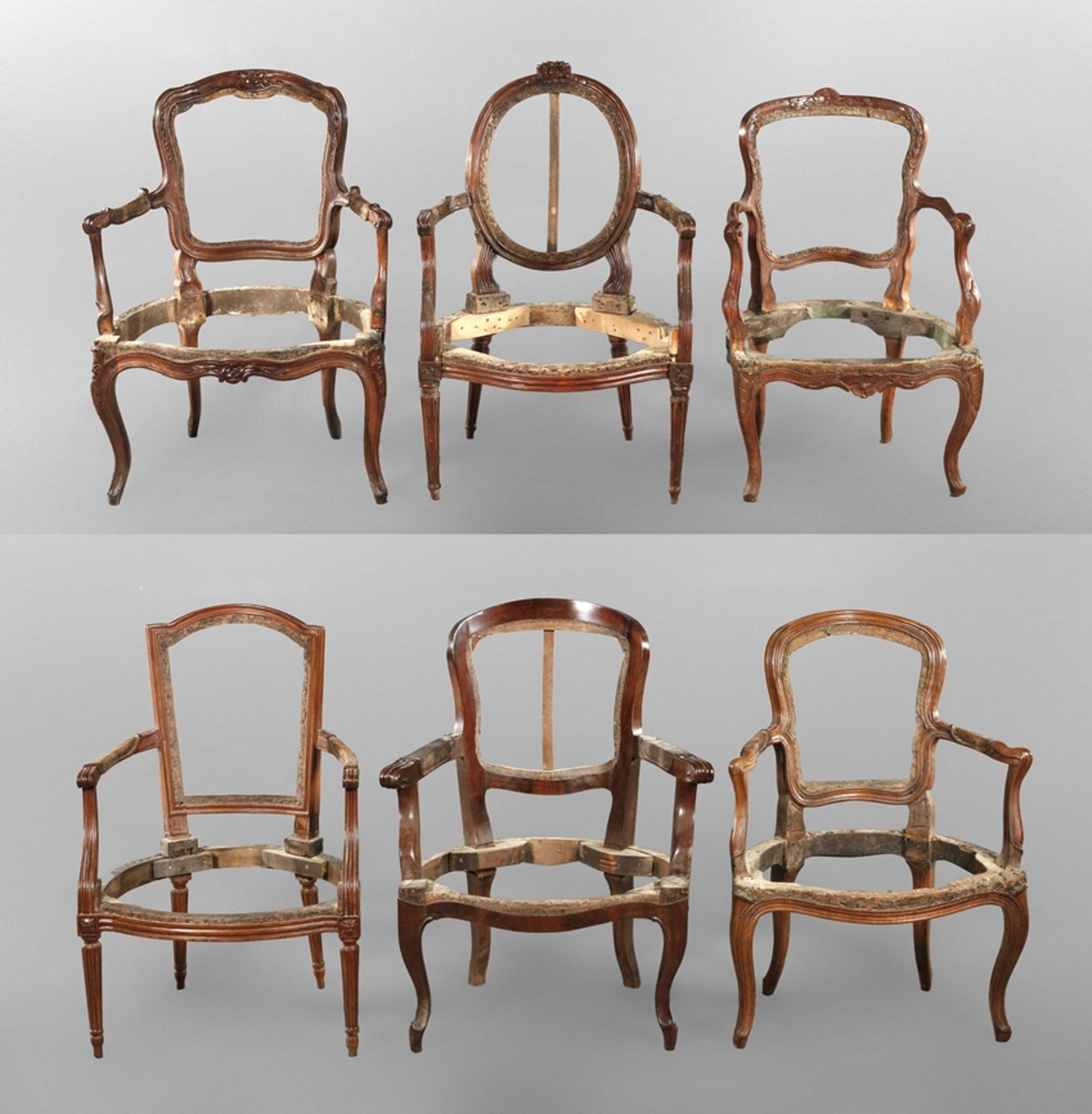 Six armchairs baroque