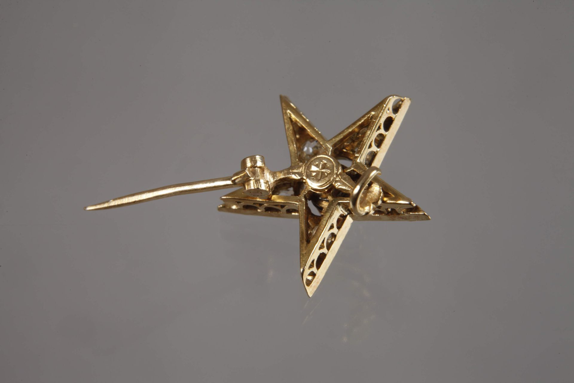 Star brooch with old-cut diamonds - Image 2 of 2