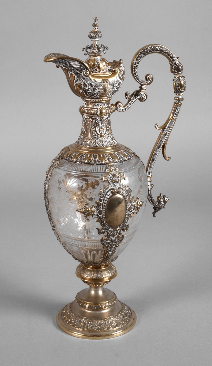 Precious Historism carafe with silver mounting