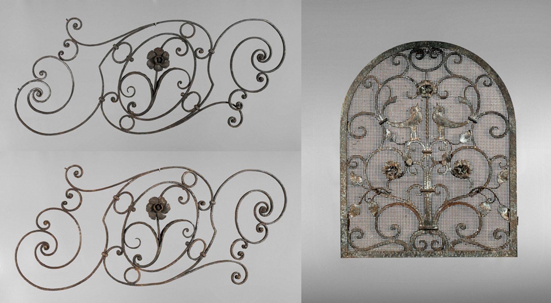 Three pieces of wrought-iron work