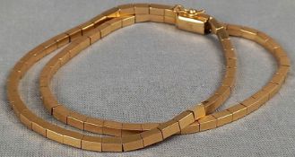 Gelb - Gold 750. Armkette. Panzerarmband. 19,4 Gramm.