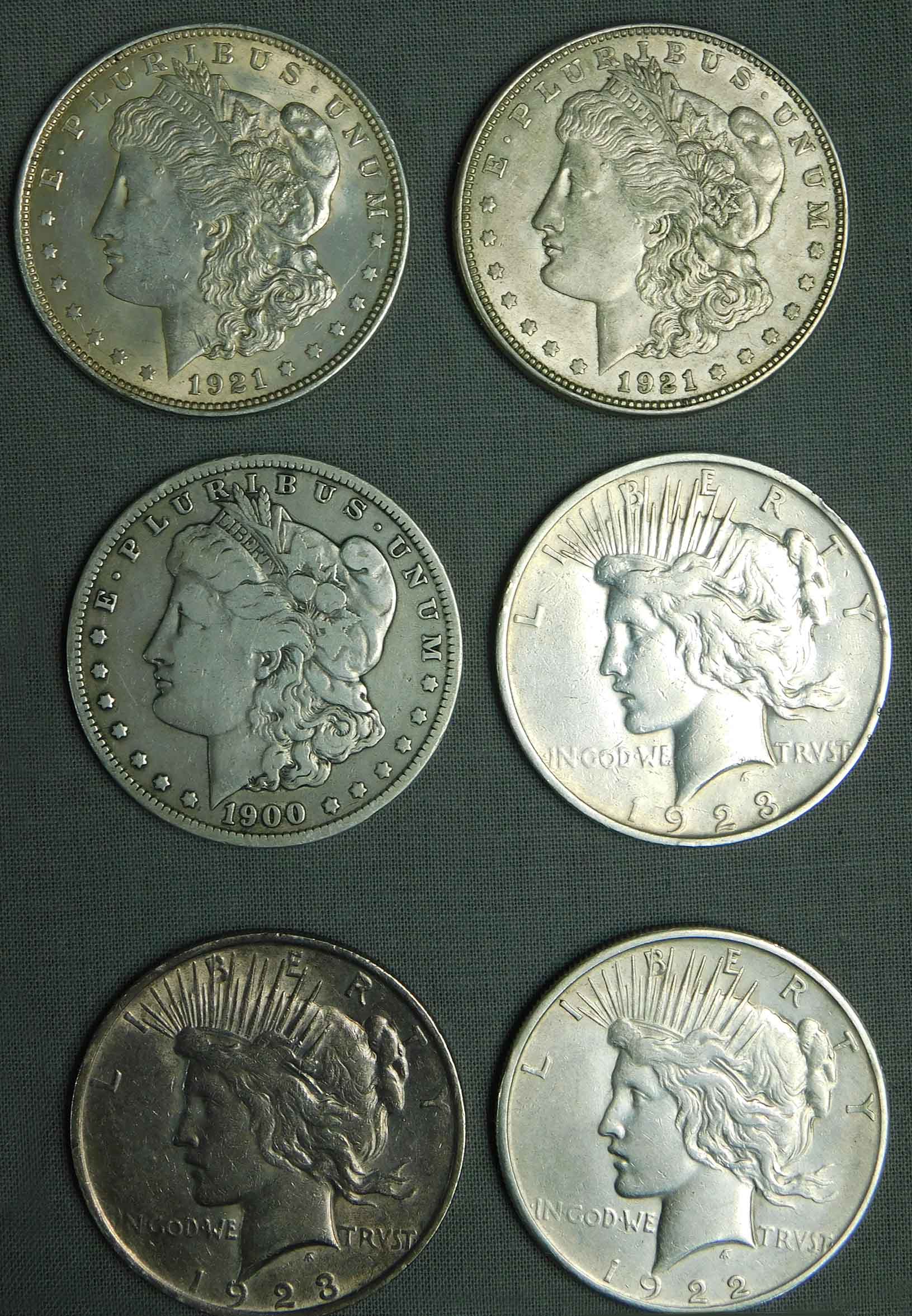 12 Silber Dollar Münzen. 1923 und älter. - Image 3 of 11