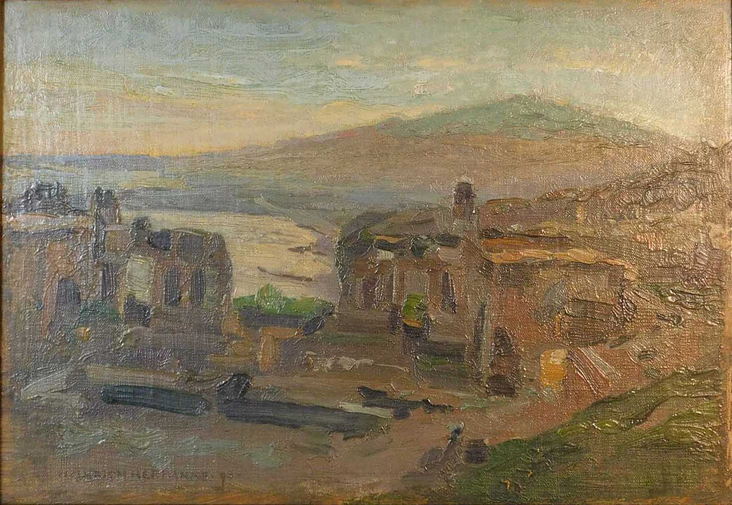 Heinrich HERMANNS (1862 - 1942). Teatro Greco Taromina (Sicilia) 1893