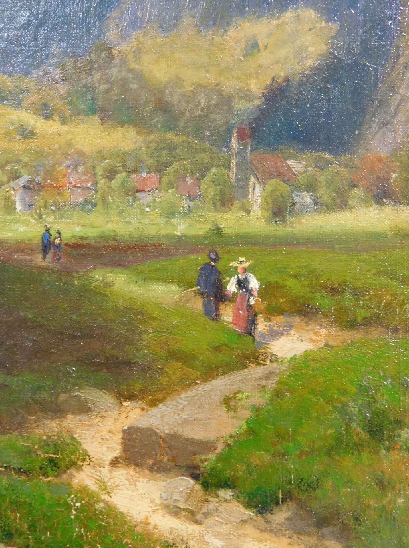 Josef SCHOYERER (1844 - 1923). Gebirgstal bei Interlaken, im Hintergrund die Jungfrau. - Image 5 of 8