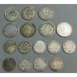 16 Münzen Silber. Deutsches Reich bis 1918.