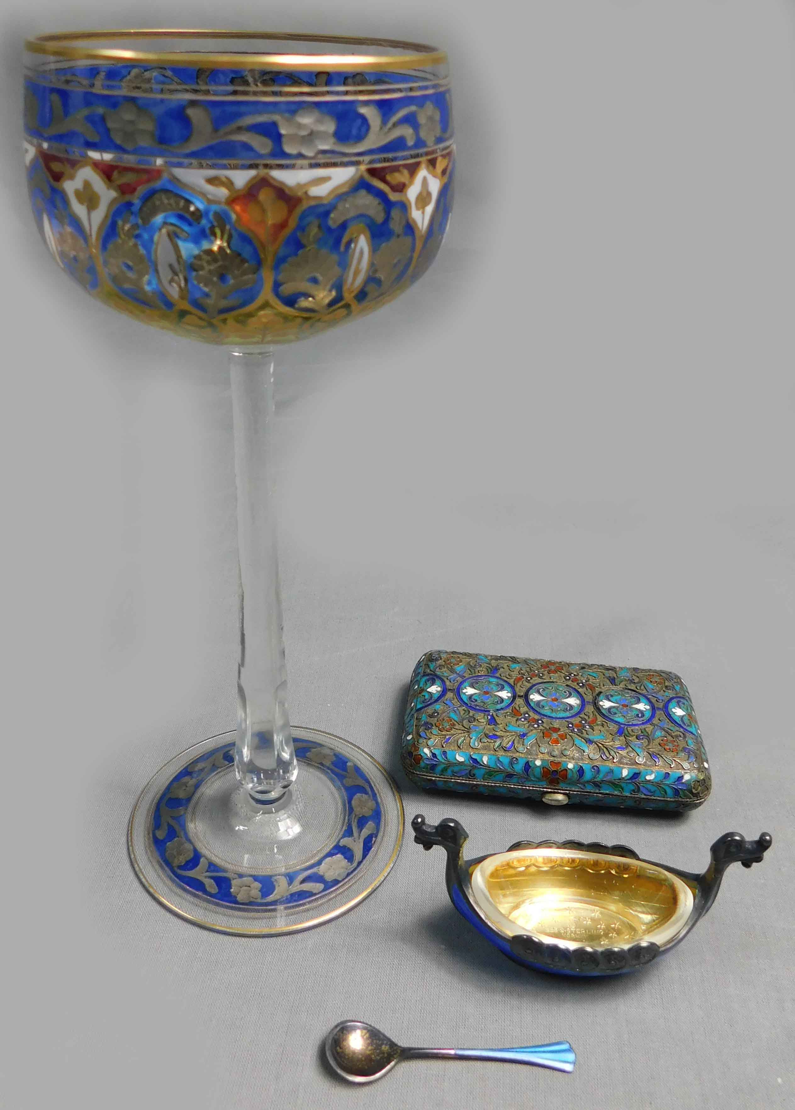 Fritz HECKERT (1837 - 1887). Weinrömer / Glas "Jodhpur" 20 cm.