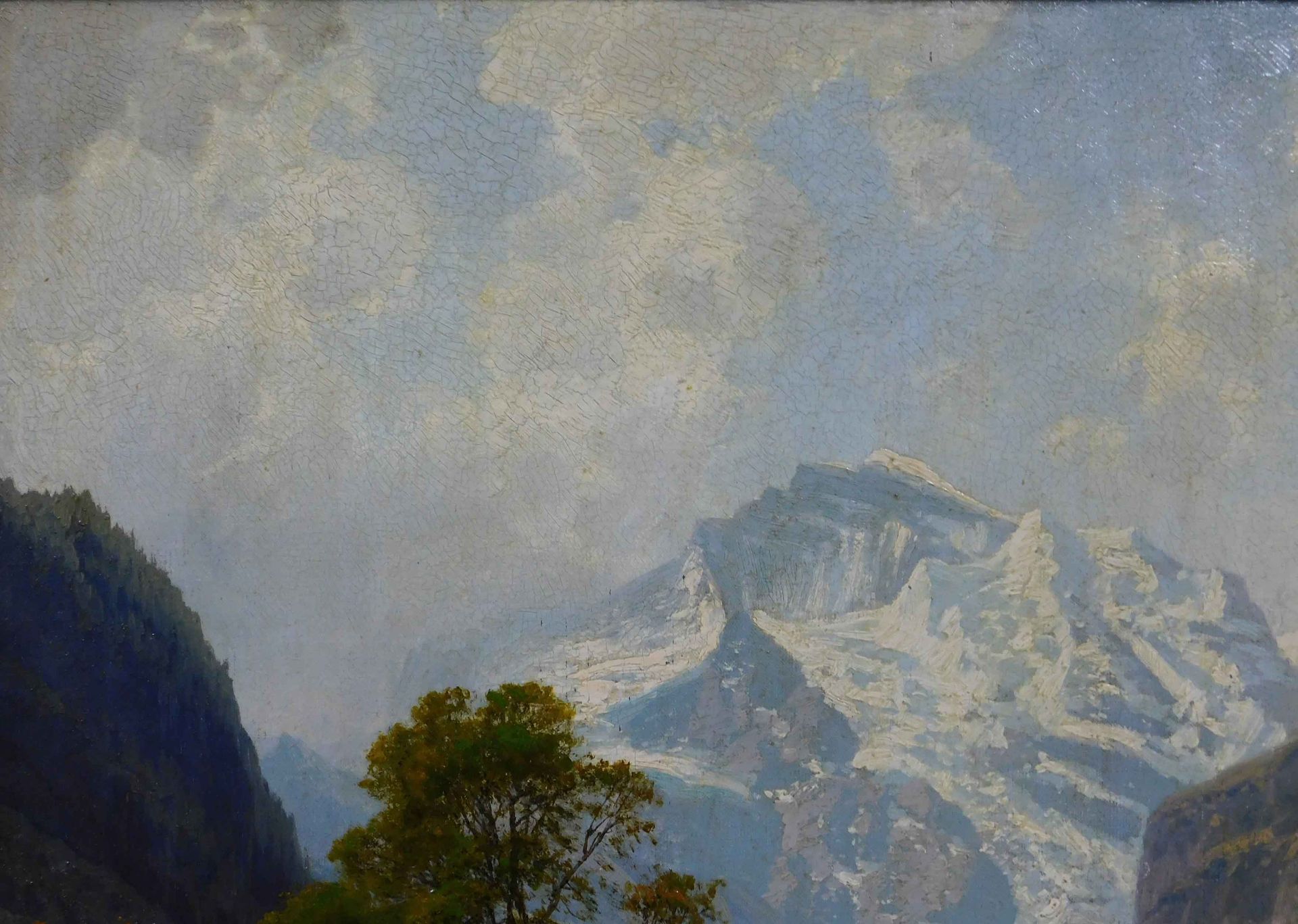 Josef SCHOYERER (1844 - 1923). Gebirgstal bei Interlaken, im Hintergrund die Jungfrau. - Image 4 of 8