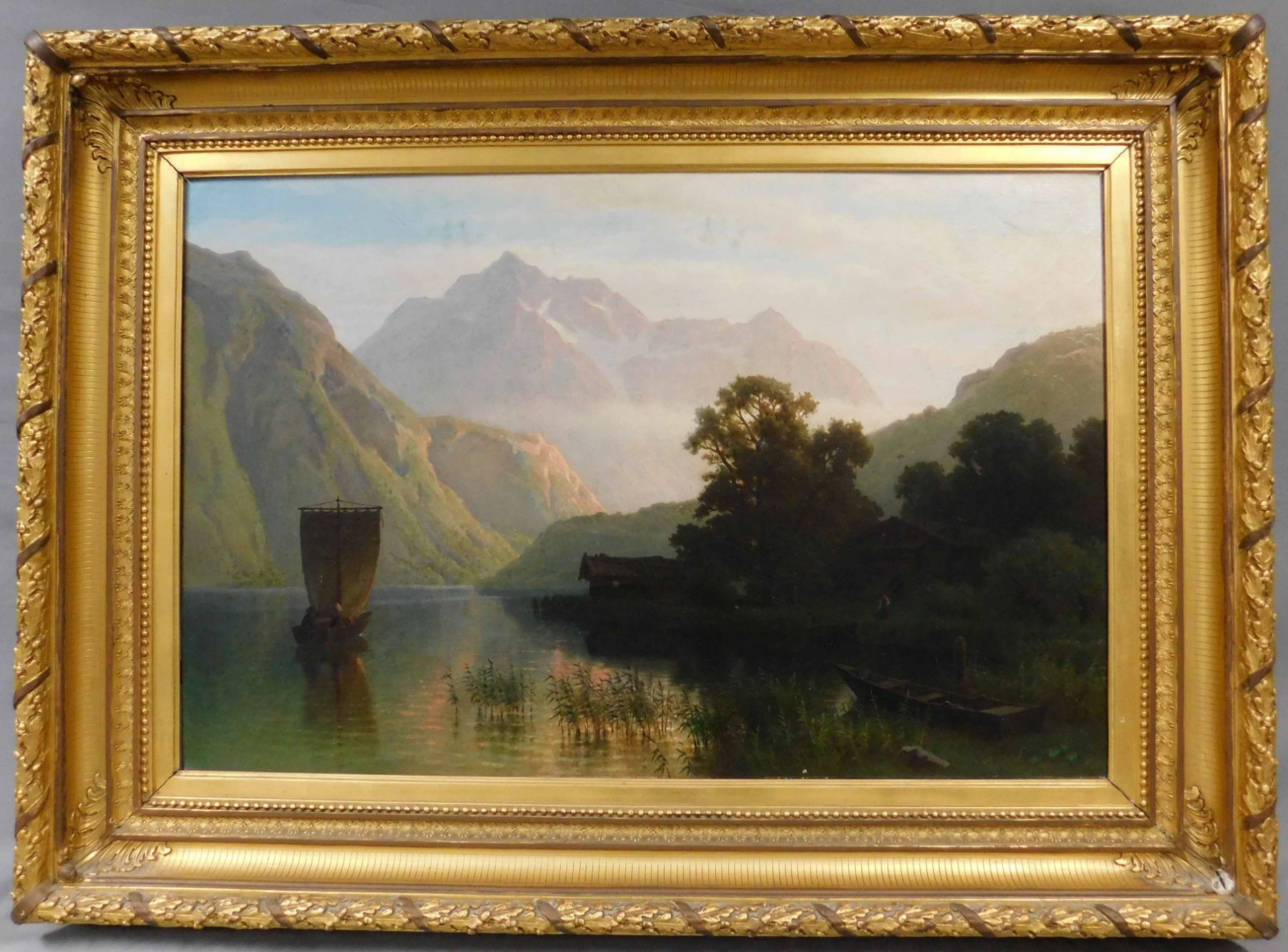 August BEHRENDSEN (1819 - 1886). "Morgen am See". - Image 2 of 11