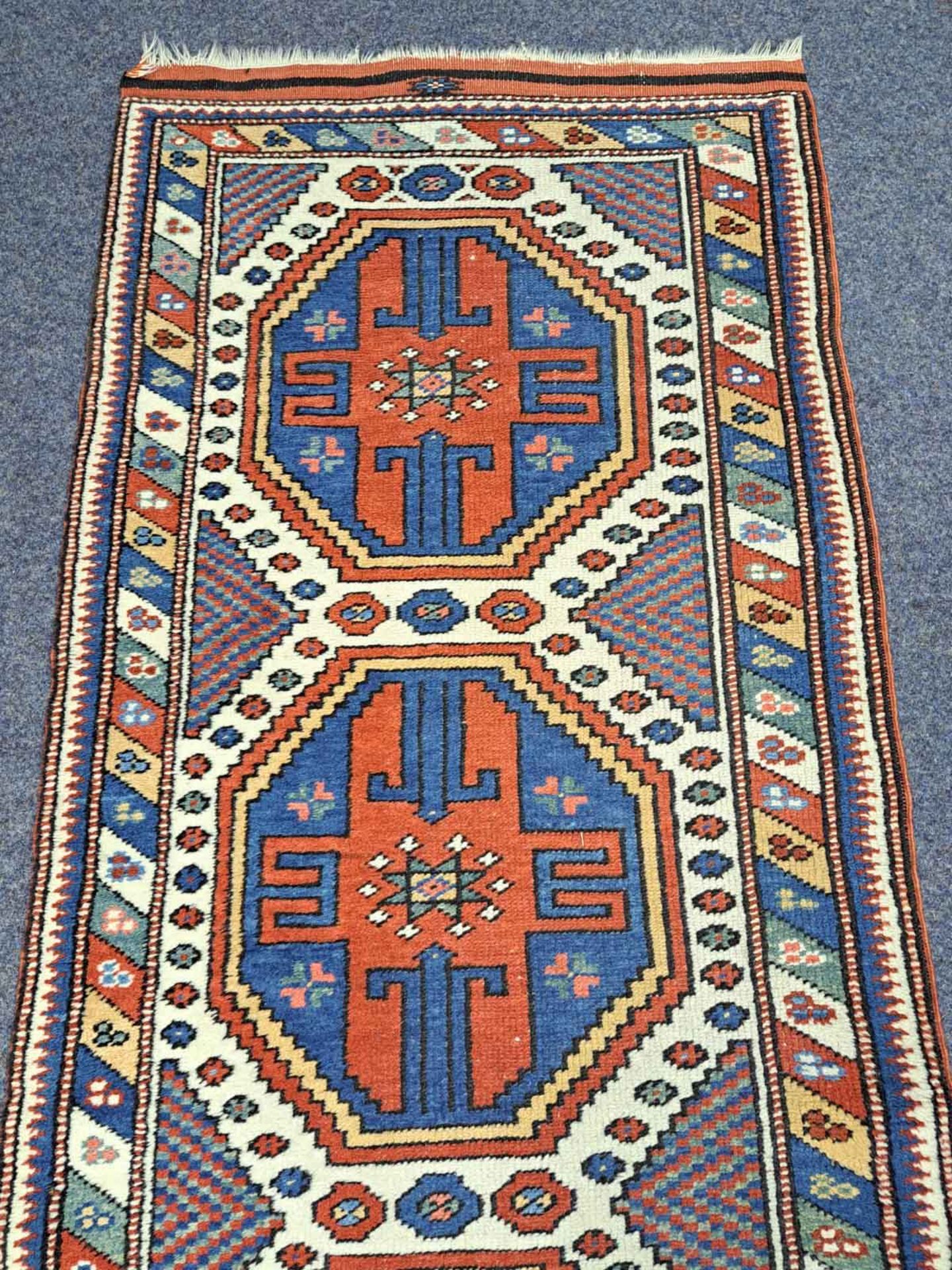 Bergama Strip Läufer Teppich. Türkei alt. - Bild 3 aus 4