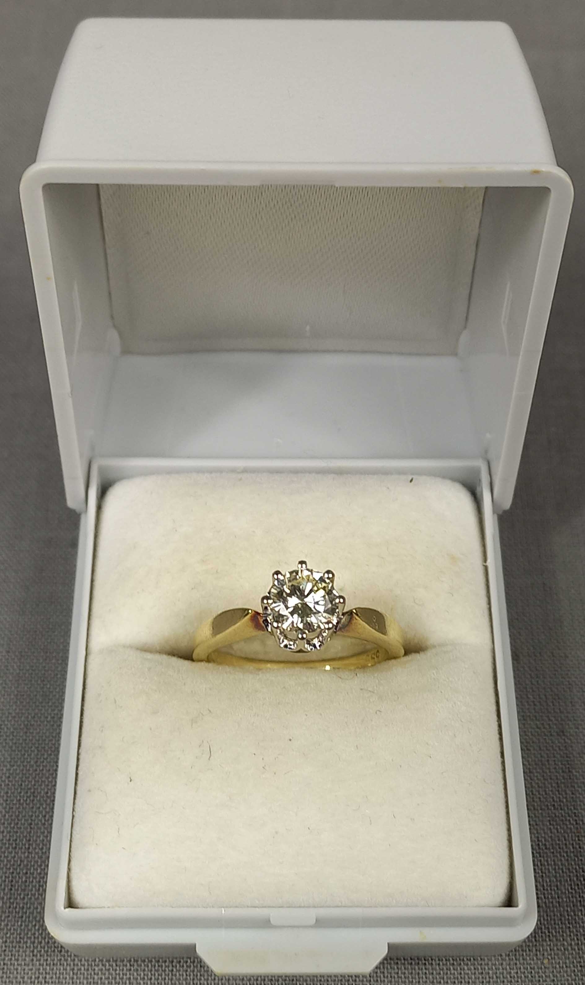 Ring Gold 585. Brillant circa 0,72 Carat. - Image 3 of 14