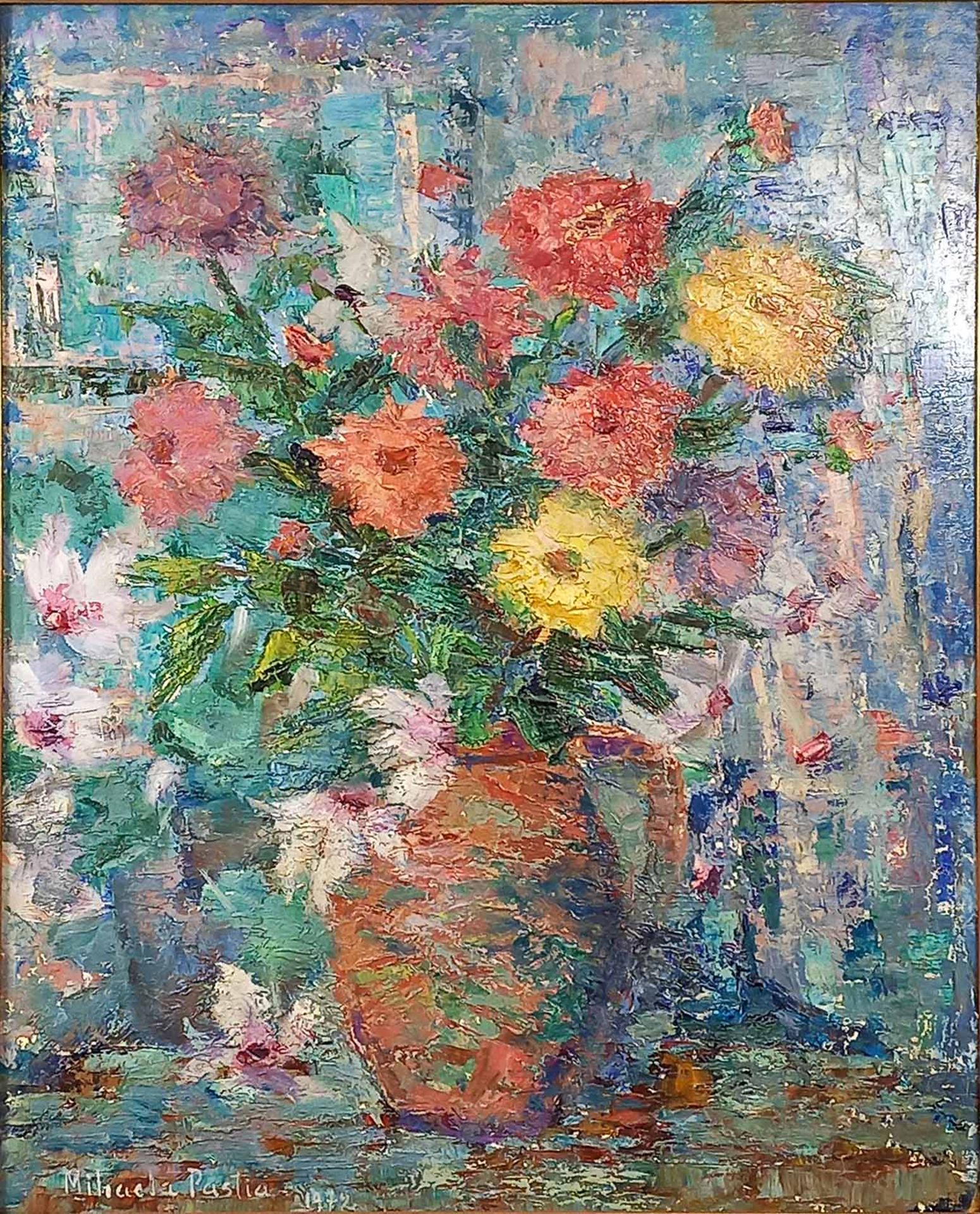 Michaela Pastia (XX): Blumen in einer Vase. 1972.