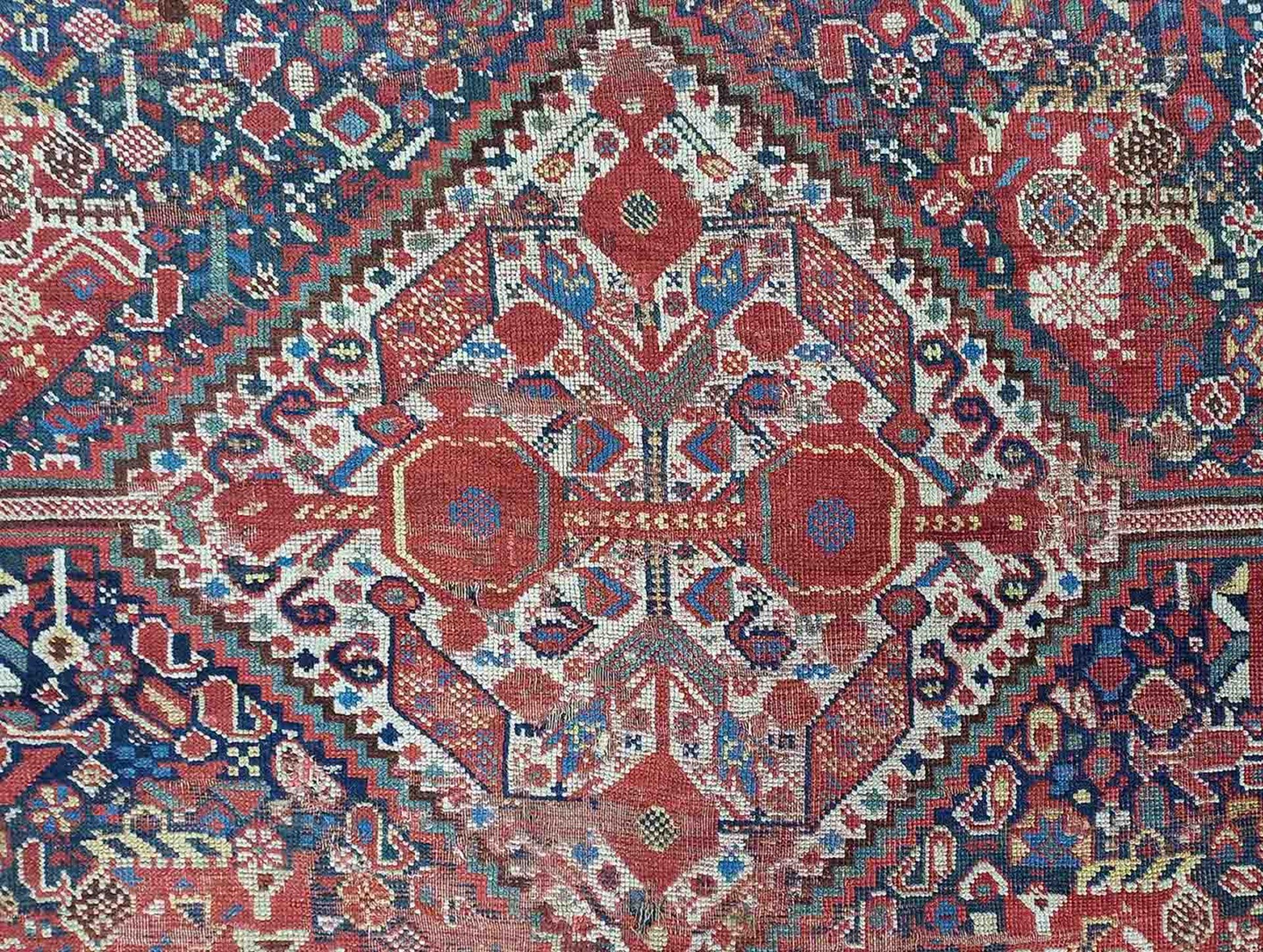 Khamseh Vogel - Teppich. Stammesteppich antik. - Bild 20 aus 24
