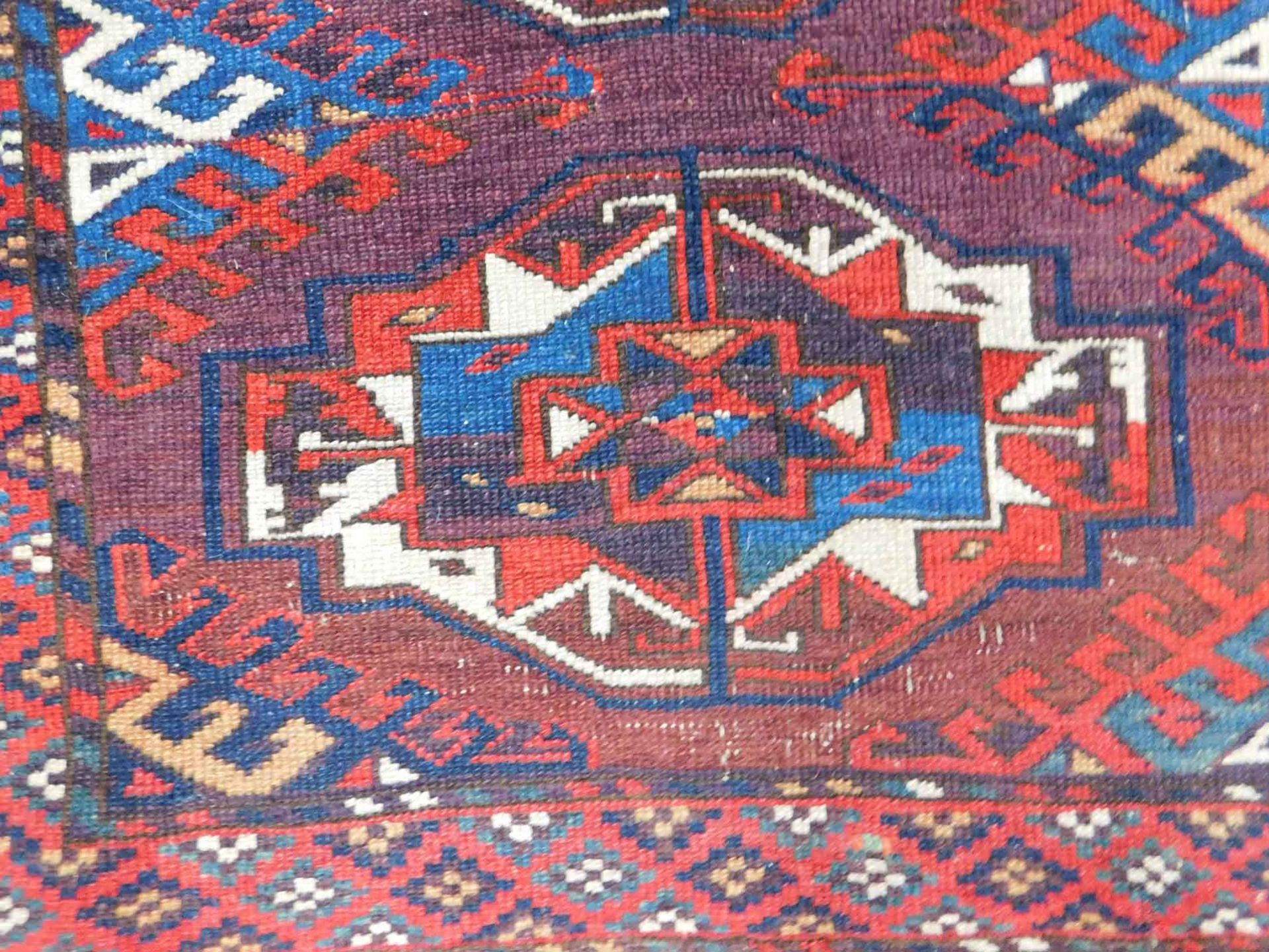 Yomud / Yomut Hauptteppich. Turkmene. Antik. - Image 4 of 16