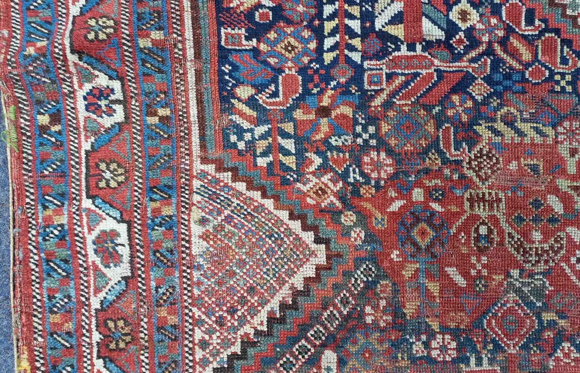 Khamseh Vogel - Teppich. Stammesteppich antik. - Bild 21 aus 24