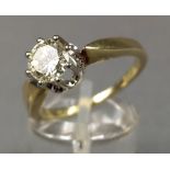 Ring Gold 585. Brillant circa 0,72 Carat.