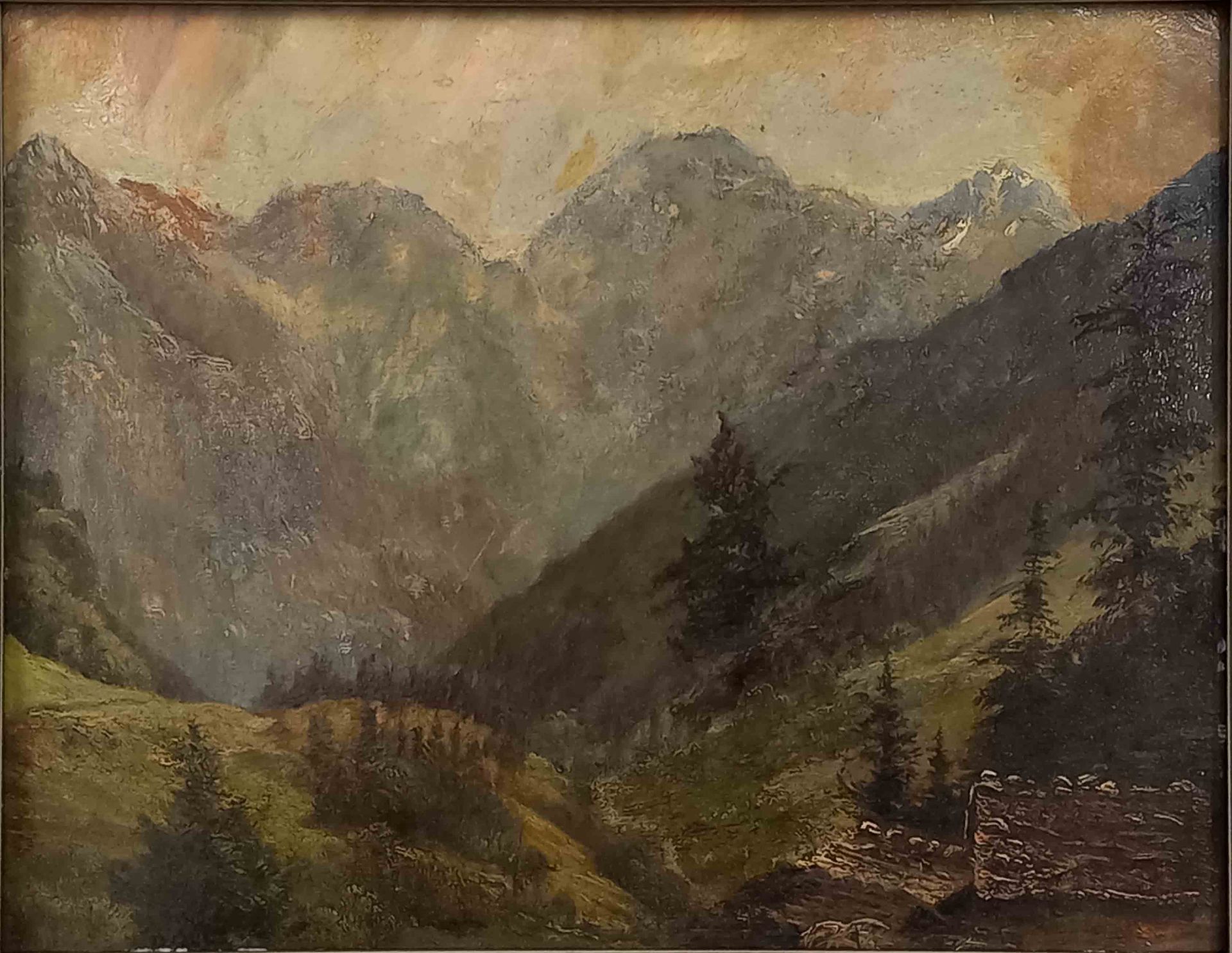 Carl PORTTMANN (1837 - 1894). "Engelbergertal in der Schweiz".