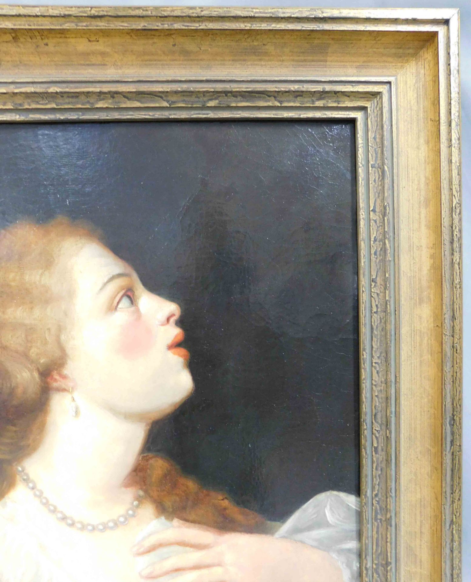 UNSIGNIERT (XIX). Portrait einer Dame mit Perlenkette. - Image 6 of 15