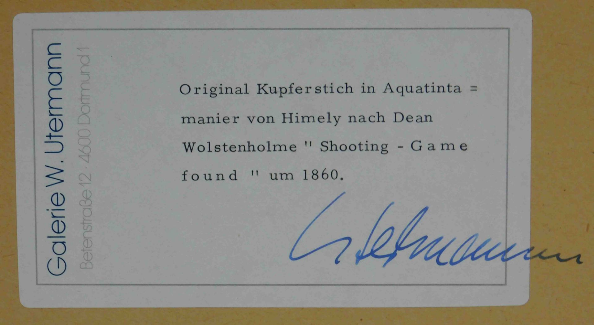 S. HIMLEY nach Dean WOLSTENHOLME. (XIX) Shooting. Game found. Plate 1. - Bild 8 aus 9