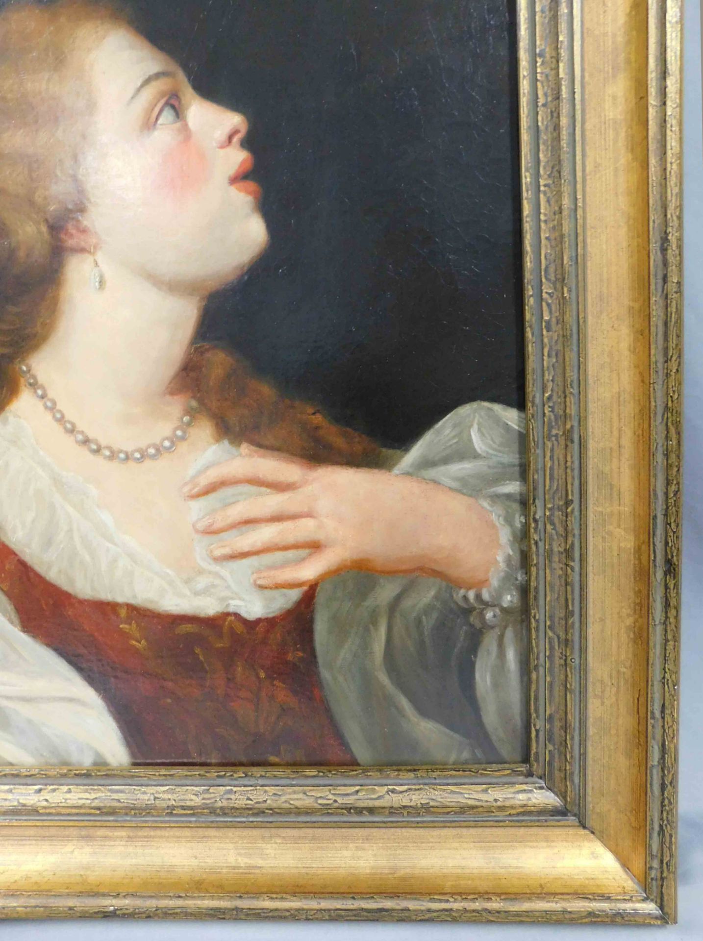 UNSIGNIERT (XIX). Portrait einer Dame mit Perlenkette. - Image 4 of 15