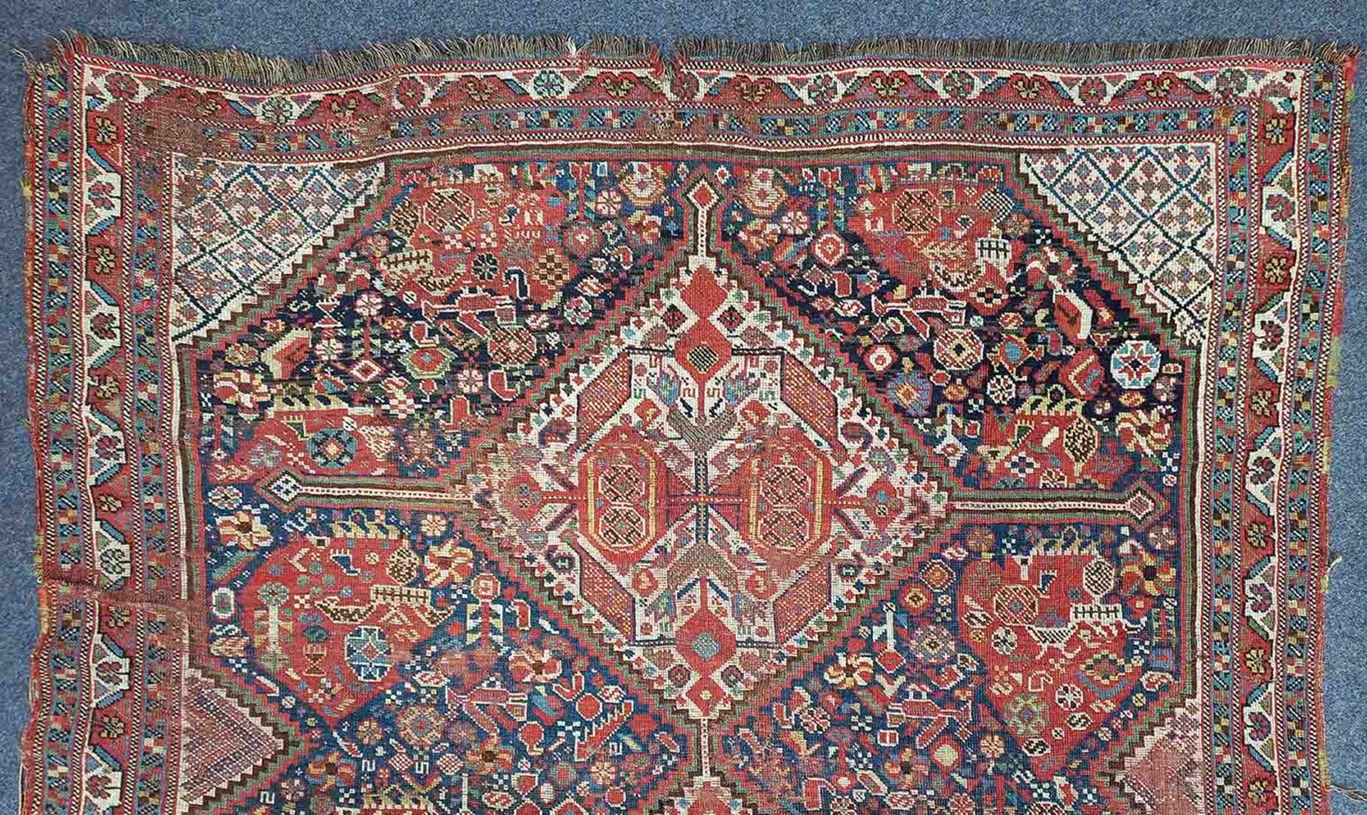 Khamseh Vogel - Teppich. Stammesteppich antik. - Bild 4 aus 24