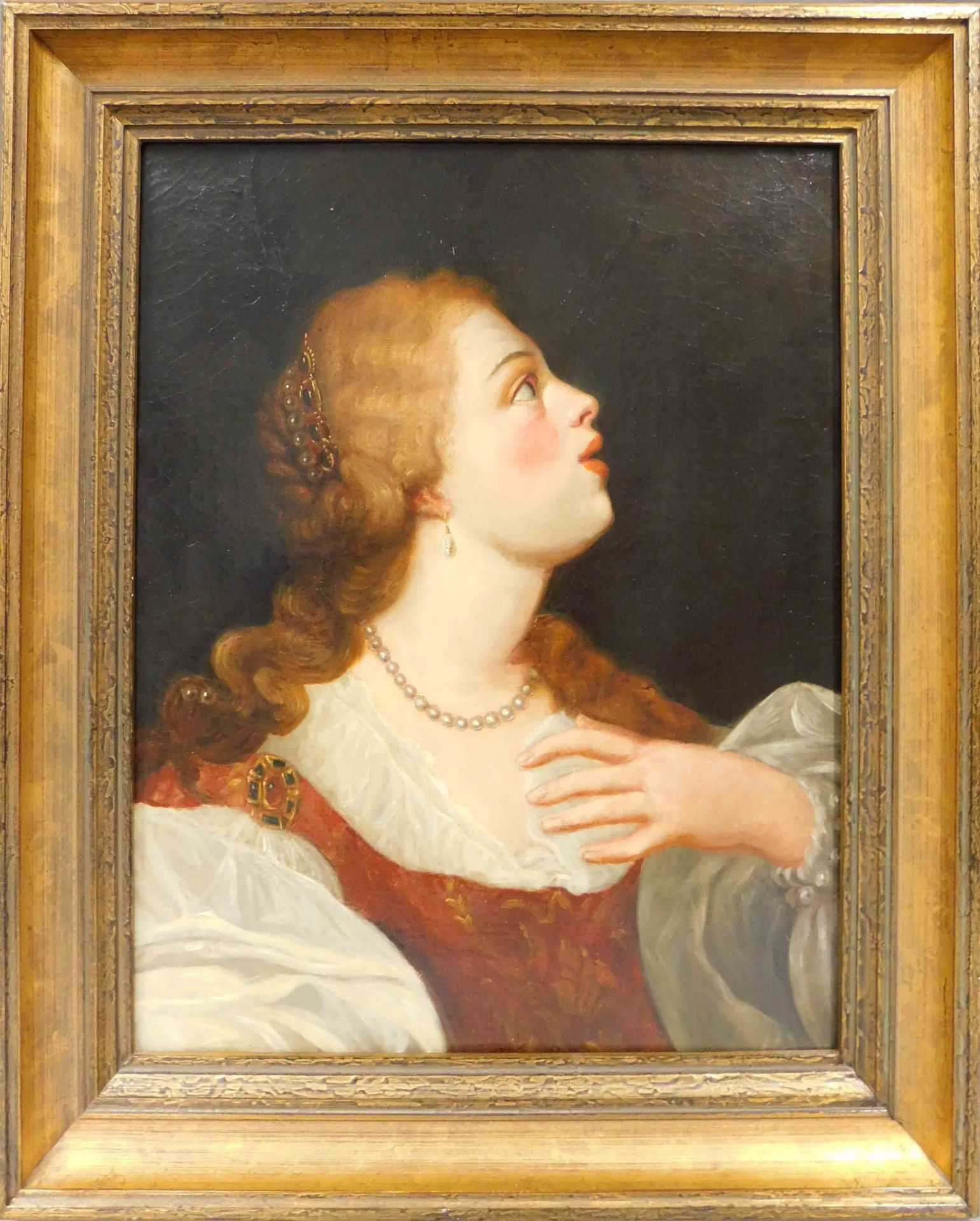 UNSIGNIERT (XIX). Portrait einer Dame mit Perlenkette. - Image 2 of 15
