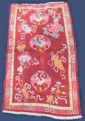 Tibet Kranisch Teppich. Antik.