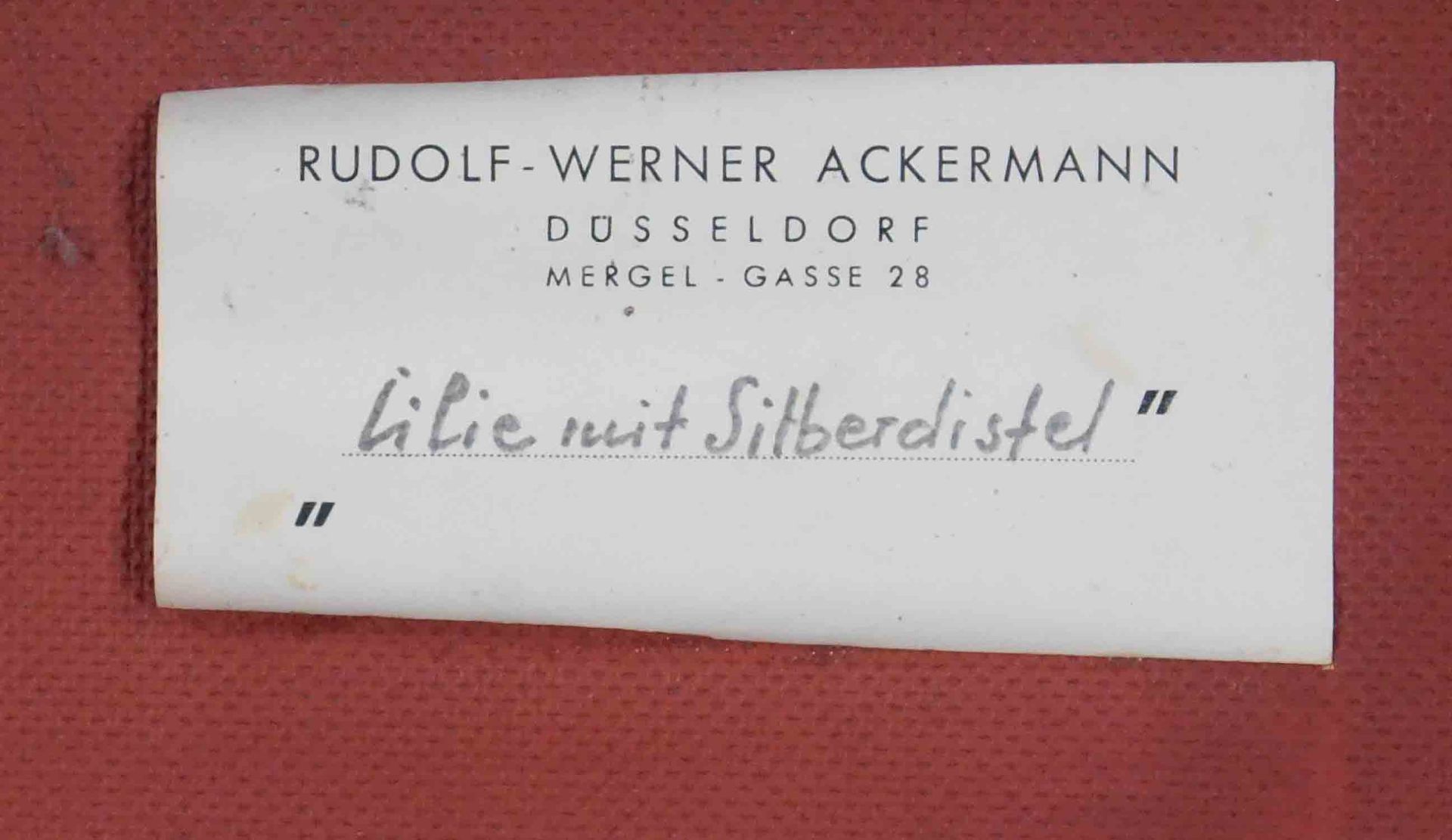 Rudolf Werner ACKERMANN (1908 - 1982). 5 Blumenstillleben. - Bild 17 aus 35